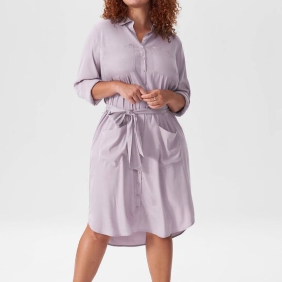 Universal Standard Dresses & Skirts - Universal Standard Michelle Cupro Women's Shirt Dress w Belt & Pockets XS 10-12